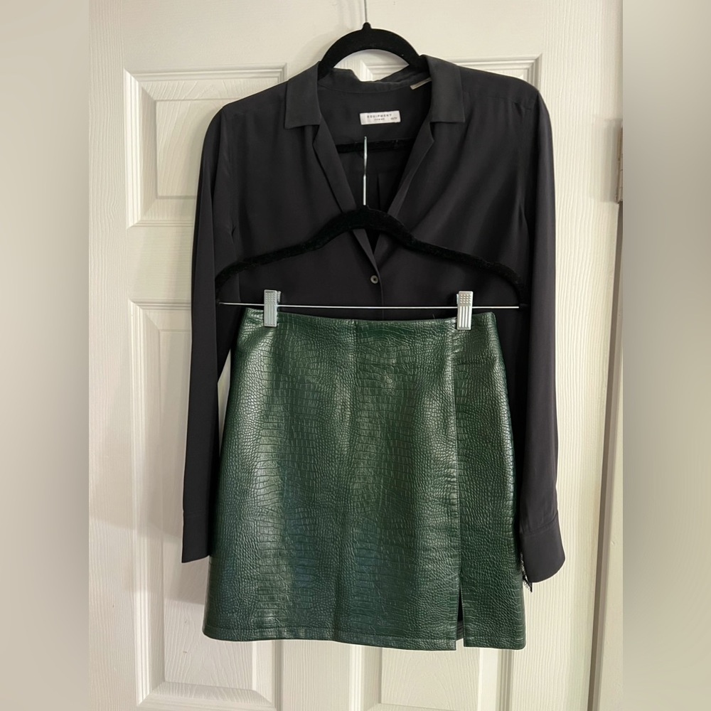 Topshop Green Mini Skirt - Like New